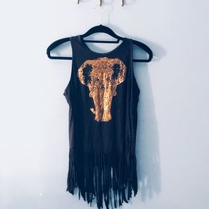 Gold elephant bohemian shirt